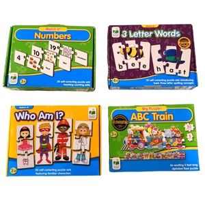 The learning journey puzzle bundle of 4 numbers, letters, people, train